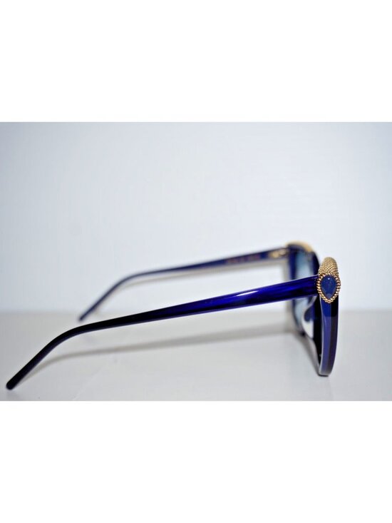 BOUCHERON BC 0116S 002 Blue Acetate, Metal Sunglasses France Designer
